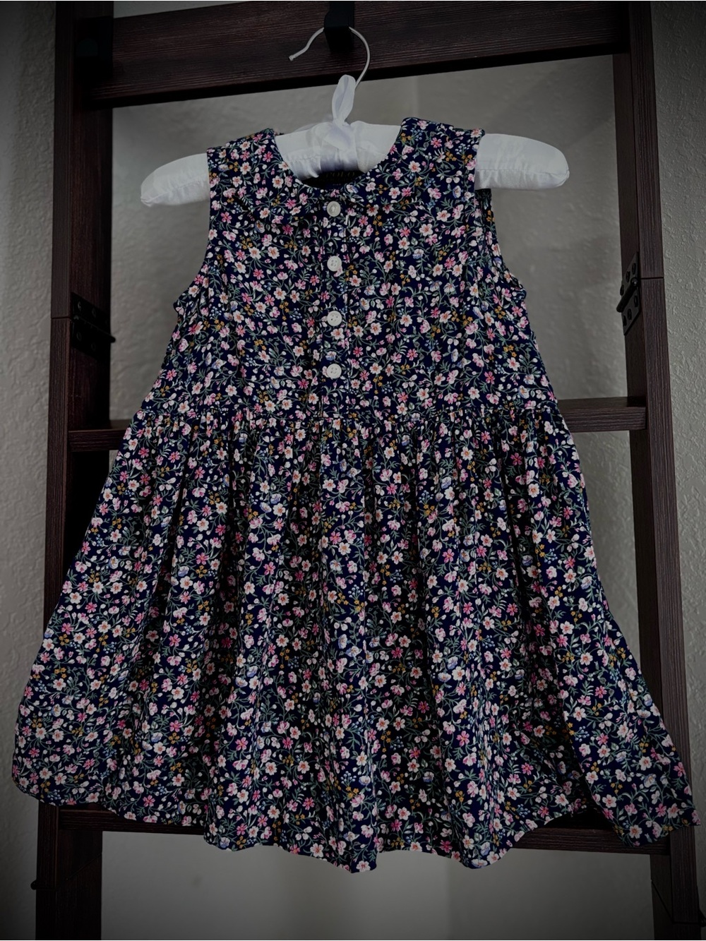 Polo by Ralph Lauren Navy Floral Button-Front Sundress